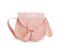 Nergaebe Monedero Personalizado para Niños para Niñas Pequeñas, Bonito Bolso Cruzado con Borla, Monedero Personalizado para Niña con Nombre