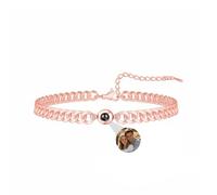 Nergaebe Pulseras personalizadas con imágenes en el interior, pulsera de imagen circular fotos personalizadas para mujeres/hombres/familia/pareja/amigos/mascota, Rose Gold 2