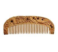 Nerien Peine de Madera Tallado a Mano, Estilo Vintage, portátil, con Grabado antiestático, para Mujer