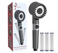 NERIRA® Alcachofa de Ducha con Filtro Antical para Agua Dura - Alta Presión y Purificación para Piel Sensible y Cabello Seco - Cabezal de Ducha SPA con Masaje y Ahorro de Agua - 3 Filtros de Recambio