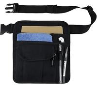 Nerjan Riñonera para camarera, delantales de servidor con bolsillos y soporte ajustable para cinturón, ideal para meseros y camareros en entornos de restaurantes ocupados, negro, M, bolsa de cintura