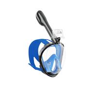 (Nero-Blu-L/XL) Máscara de snorkel integral para adultos con tubo único, para inmersión subacquee,