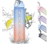 (Nero) Borraccia sportiva da 1 litro, grande capacità, per casa, alpinismo, yoga, nera