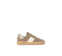 NERO GIARDINI 14150 beige scarpe donna sneakers lacci pelle suede 39