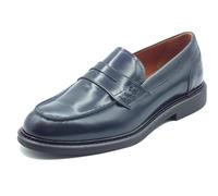 Nero Giardini E500600U Wembley Azul Mocasines Elegantes para Hombre de Piel Abrasivada, turquesa, 45 EU