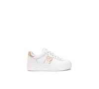Nero Giardini E513022D Skipper Blanco Zapatillas deportivas para mujer de piel de cuña baja, Color blanco., 38