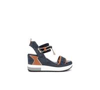 Nero Giardini E513600D Sandalias Mujer De Tejido Y Piel - Azul 39 EU