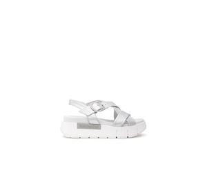 Nero Giardini E513697D - Sandalias de mujer de piel, plateado, 37 EU