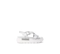 Nero Giardini E513697D - Sandalias de mujer de piel, plateado, 39 EU