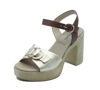 Nero Giardini E617013D - Sandalias de mujer de piel, Cuero de arena, 39 EU