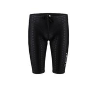 (nero-L) Costume da bagno da gara da uomo Fina Standard, lunghezza al ginocchio, con riduzione della