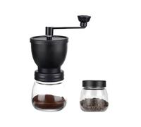 (nero) Macinacaffè manuale con macine regolabili, manovella, portatile, per uso domestico, macinacaffè