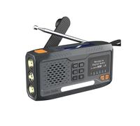 (Nero) Radio DAB/FM Bluetooth Radio de emergencia Ricevitore radio solar portátil con dinamo a mano