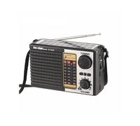 (Nero) Radio di emergenza a ricarica solare, multifrequenza, radio ad alta sensibilità, supporto per