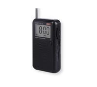 (Nero) Radio portátil AM/FM con la mejor arroz y el transistor más largo. Alimentada por 2 baterías