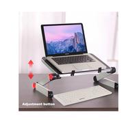 (Nero) Supporto pieghevole portatile in lega di alluminio per laptop, supporto da scrivania per letto