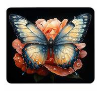 Nero Tappetino Mouse Piccolo 230x180x3mm, Tappetino Scrivania con Bordo Cucito, Mousepad Impermeabile e Antiscivolo, Pratica e Facile da Pulire, Accessori Gaming, Regalo Uomo, Farfalla 1-3489