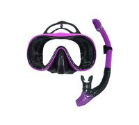 (nero viola) Maschera subacquea professionale e set boccaglio Easy Breath per il nuoto