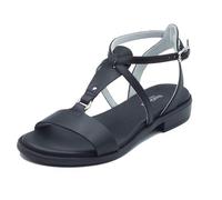 NeroGiardini E615895D Támesis Negro Sandalias para Mujer con Correa y Tacón Bajo, Negro , 37 EU