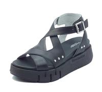 NeroGiardini E617067D Támesis Negro Sandalias para Mujer Piel Negra con Cuña Alta, Negro , 37 EU