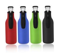 Neroyaner Funda para Enfriador de Botellas 4 Unidades Aislante para Cerveza 12 oz/330 ml con Cierre estándar Gruesa para Botellas de Cerveza