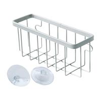 Neroyaner Soporte para esponjas de Cocina Impermeable con Ventosa 14, 5 x 5 x 6 cm Organizador para esponjas estropajos jabón y Cepillo para Platos.