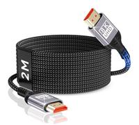 Nersligek 8K Cable HDMI 2m, HDMI 2.1 Cable 48Gbps 8K@60Hz, 4K@144Hz/120Hz 7680P eARC, HDR10, HDCP 2.2 & 2.3, Dolby Atmos para HDTV/Soundbar/PS5/Blu-ray Player/X-Box/Monitor