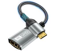 Nersligek Mini HDMI a HDMI Adaptador, 4K@60Hz 1440P@144Hz Mini HDMI Macho a HDMI Hembra Cable UHD HDR ARC HDCP, Compatible con Raspberry Pi Zero Cámara TV Portátil Monitor de Captura