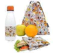NERTHUS FIH 1014 SET Botella Doble Pared Acero Inox + Bolsa Sandwich + Mochila Leones