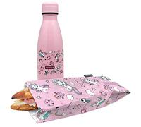 NERTHUS FIH 1018 SET Botella Doble Pared Acero Inox + Bolsa Bocadillo Unicornio