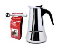 Nerthus FIH 1138 set cafetera italiana acero inoxidable inducción 6 tazas cuchara y pinza para café