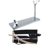 Nerthus FIH 1207 set jamonero acero inoxidable cabezal fijo cuchillo jamonero afilador y funda para cortar jamón