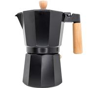 Nerthus FIH 1253 cafetera italiana inducción 9 tazas aluminio diseño negro madera para café
