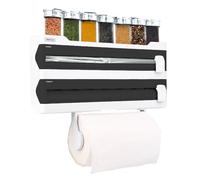 NERTHUS FIH 1256 Portarollos Pared, dispensador Triple, Dispensador Aluminio y Film con Corte, Estante especiero