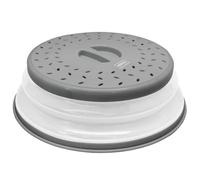 NERTHUS FIH 1300 Tapa Plegable Multifuncional para Microondas con Protección Antisalpicaduras y Cesta de Drenaje para Frutas y Verduras, en Color Gris