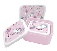 Nerthus FIH 1326 fiambrera infantil triple apilable fútbol set 3 contenedores sin BPA ideal para el cole