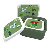 Nerthus FIH 1329 fiambrera infantil triple apilable fútbol set 3 contenedores sin BPA ideal para el cole