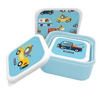 Nerthus FIH 1330 fiambrera infantil triple apilable coches set 3 contenedores sin BPA ideal para el cole