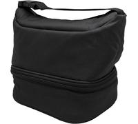 NERTHUS FIH 1494 Fiambrera térmica tipo bolso negra, bolsa porta alimentos con doble compartimento, interior aislante, fácil de limpiar, con asa, ideal para trabajo y oficina