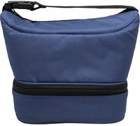 NERTHUS FIH 1495 Fiambrera térmica tipo bolso azul, bolsa porta alimentos con doble compartimento, interior aislante, fácil de limpiar, con asa, ideal para trabajo y oficina