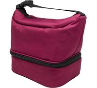 NERTHUS FIH 1497 Fiambrera térmica tipo bolso burdeos, bolsa porta alimentos con doble compartimento, interior aislante, fácil de limpiar, con asa, ideal para trabajo y oficina