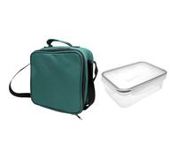 NERTHUS FIH 1508 Fiambrera térmica verde con recipiente hermético 1L, bolsa porta alimentos con interior aislante, fácil de limpiar, con asa, ideal para trabajo y oficina
