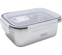 Nerthus FIH 1515 Recipiente hermético rectangular de acero inoxidable, libre de BPA, apto para microondas y congelador, ideal para almacenar y transportar alimentos