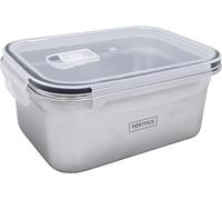Nerthus FIH 1516 Recipiente hermético rectangular de acero inoxidable, libre de BPA, apto para microondas y congelador, ideal para almacenar y transportar alimentos