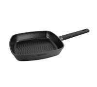 NERTHUS FIH 1567 - Sartén Grill de Aluminio Fundido con Revestimiento Antiadherente Quantanium - Apta para Inducción, Gas y Vitrocerámica - Mango Ergonómico Resistente al Calor - 28 cm