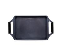 Nerthus FIH 1571 plancha asador de aluminio fundido con revestimiento antiadherente quantanium de ppg compatible con inducción, gas y vitrocerámica asas con silicona desmontables 43 cm
