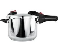 NERTHUS FIH 1582 - Olla a Presión Acero Inoxidable 6 L con 2 Niveles de Presión (50/90 kPa), Base Full Induction Compatible con Todo Tipo de Cocinas, Cierre de Seguridad y Sello Hermético