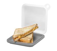 NERTHUS FIH 1601 Sandwichera de silicona reutilizable 15x15 cm gris, bolsa para sandwich con cierre hermético
