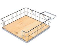 Nerthus FIH 549 servilletero acero inoxidable con base madera soporte servilletas mesa cocina