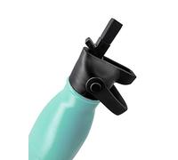 Nerthus FIH 568 AC Tapon con Pajita para Termo de Doble Pared para Frios y Calientes, Acero Inoxidable, Negro